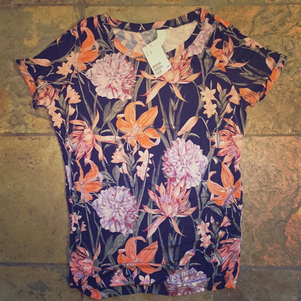 NWT H&M Tropical Floral Tee